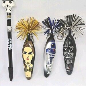 Kooky Disney 3 Pen  Star Wars Darth Vader R2-D2 Princess Leia Bonus Pen